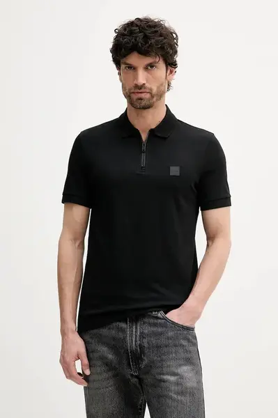 BOSS Orange polo pánské s bavlnou