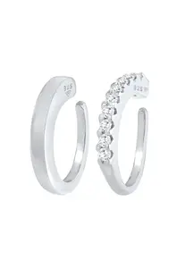 ELLI Náušnice  strieborná / priehľadná