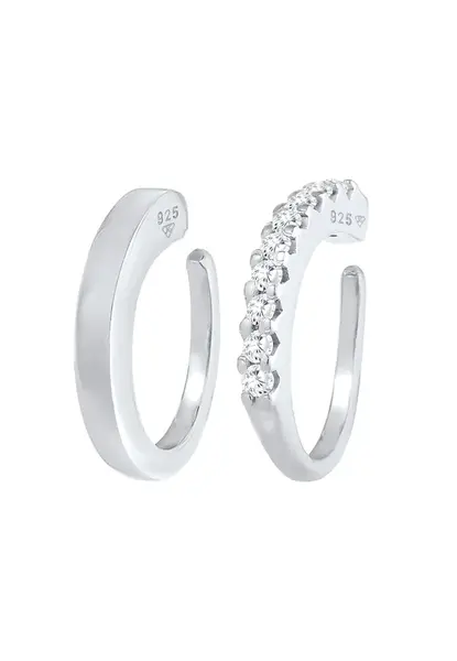 ELLI Náušnice  strieborná / priehľadná