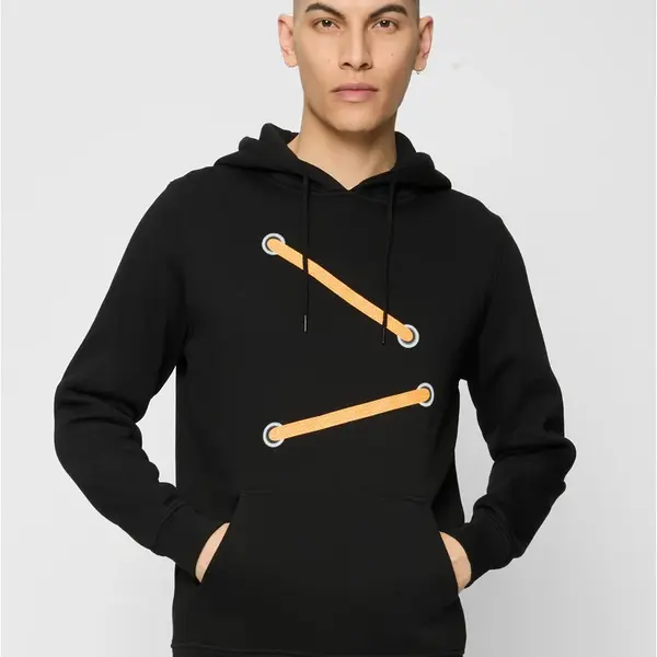 Tkaničky s kapucí černé