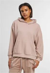 Dámská mikina s kapucí Terry Oversized Hoodie pudrově růžová