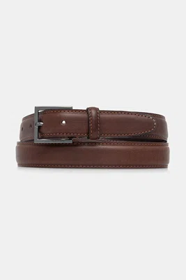 Kožený pásek Tommy Hilfiger pánský, hnědá barva, AM0AM13379