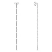 Brilio Silver Dlouhé stříbrné náušnice s čirými zirkony EA1010W