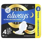 Always Noční hygienické vložky Ultra Secure Night S4 10 ks