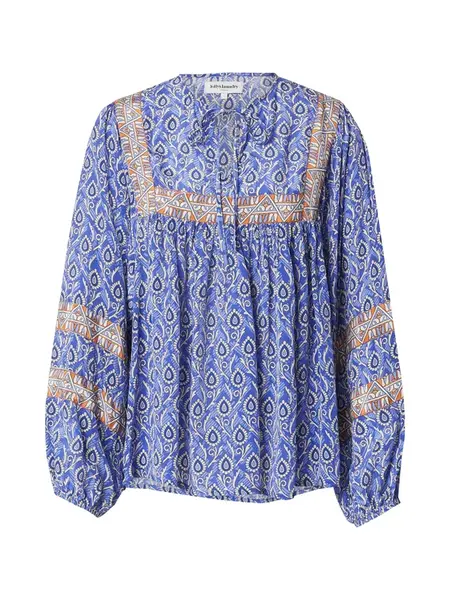 Lollys Laundry Blúzka 'Teel'  modrá / oranžová / biela