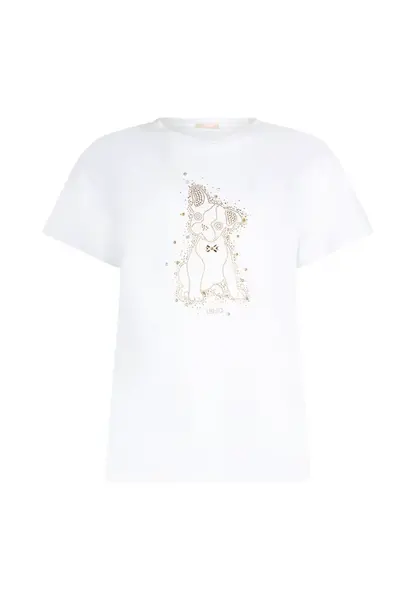 Liu Jo Tričko  zlatá / biela