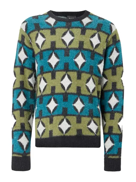 HUF Sveter 'Space Age'  sivá / olivová / petrolejová / čierna