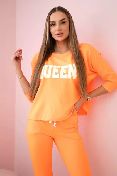 Set s oranžovým neonovým potiskem Queen