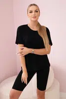 Set top+legíny černé