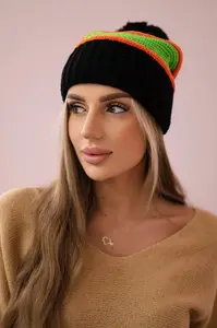 Dámská kšiltovka Kinga K297 černá + oranžová + neonově zelená