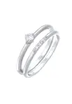 ELLI Prsteň  strieborná / priehľadná