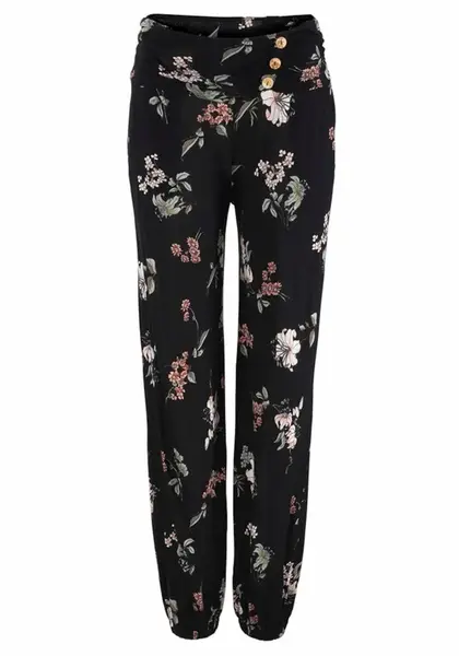 LASCANA Háremové nohavice  červená / čierna / biela