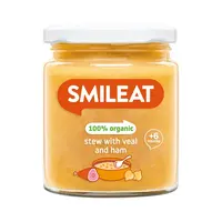 Smileat BIO příkrm telecí maso se šunkou a zeleninou s extra panenským olivovým olejem 6M+ 230 g