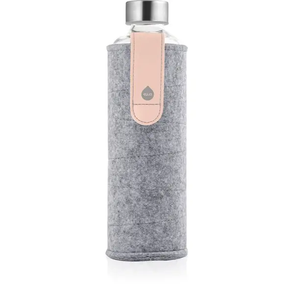 Equa Mismatch skleněná láhev na vodu + obal z plsti barva Pink Breeze 750 ml