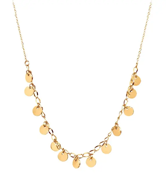 Troli Penízkový náhrdelník z pozlacené oceli