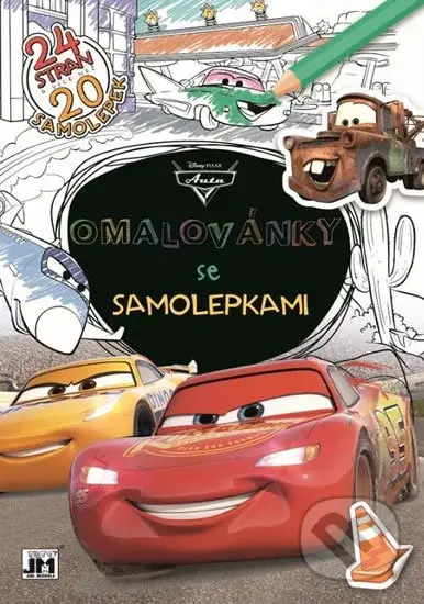 Auta - Omalovánky se samolepkami A4+ - kniha z kategorie Omalovánky