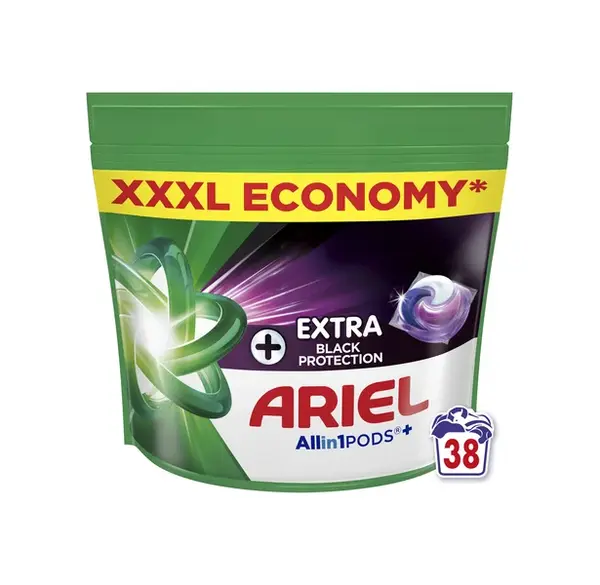 Ariel Black Allin1 +, kapsuly na pranie, 38 praní