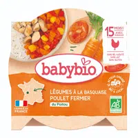 BABYBIO Menu zelenina s kuracím mäsom a ryžou (260 g)