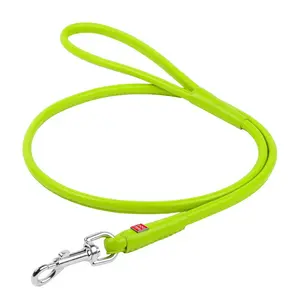 Okrúhle kožené vodítko zelenej farby 183cm, Šírka: 13 mm