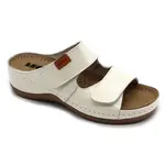 Leon 931 Dámska zdravotná celokožená obuv s prackou 41 - 26cm, biela, 4,5 cm