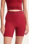 Šortky Calvin Klein Underwear dámské, vínová barva, high waist, LV00QF8488