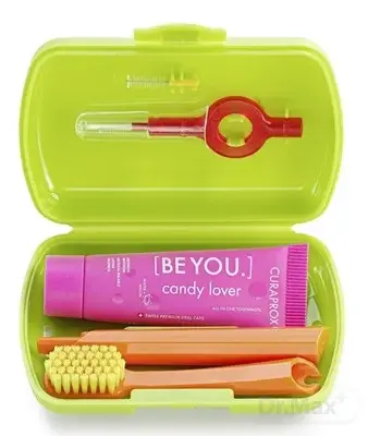 Curaprox Travel Set - 1x kefka,2xCPS, 1xpasta 10ml, zelený