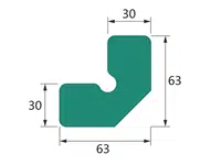 10 ks - Pěnový polyetylén Profil W60-60 (A;B = 63; C;D=30) (1ks=2bm)