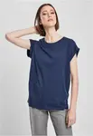 Women's T-shirt with extended shoulder dark blue