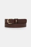 Kožený pásek Tommy Hilfiger dámský, béžová barva, AW0AW16836