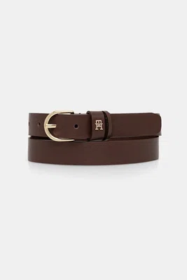 Kožený pásek Tommy Hilfiger dámský, béžová barva, AW0AW16836