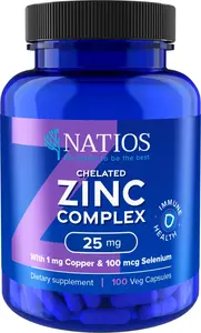 Natios Zinc Chelated Complex - Zinek, selen a měď 25 mg 100 veganských kapslí