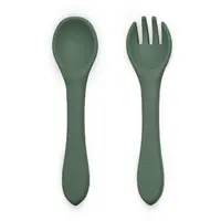 Petite&Mars Take&Match Silicone Cutlery príbor Misty Green 6 m+ 2 ks