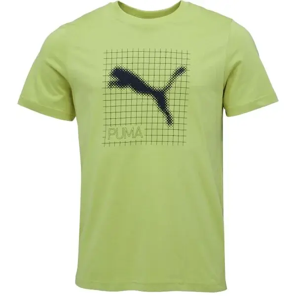 Puma TECH GRAPHIC TEE Pánské triko, světle zelená, velikost
