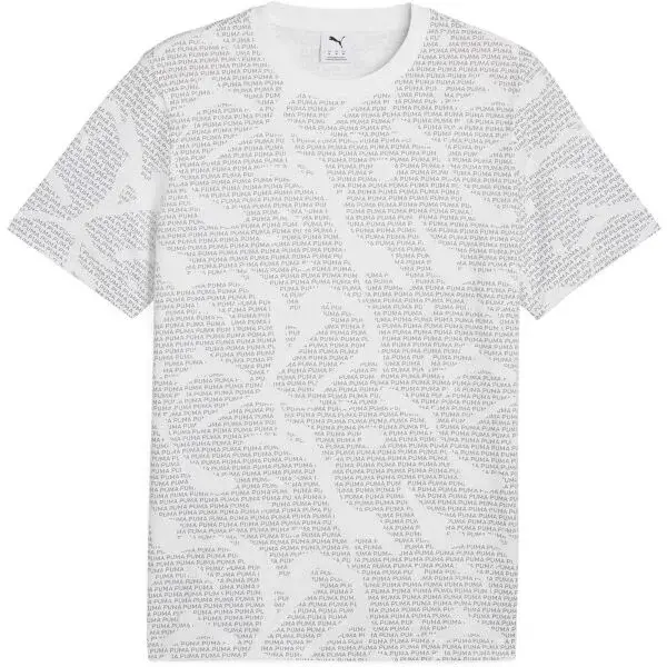 Puma ESSENTIALS LOGO LAB AOP TEE Pánské triko, šedá, velikost