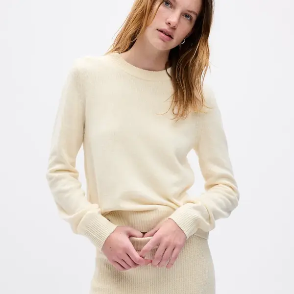 Krémový dámsky basic sveter GAP
