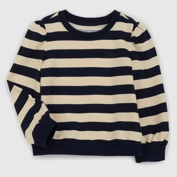 Béžovo-modrá dievčenská pruhovaná mikina GAP