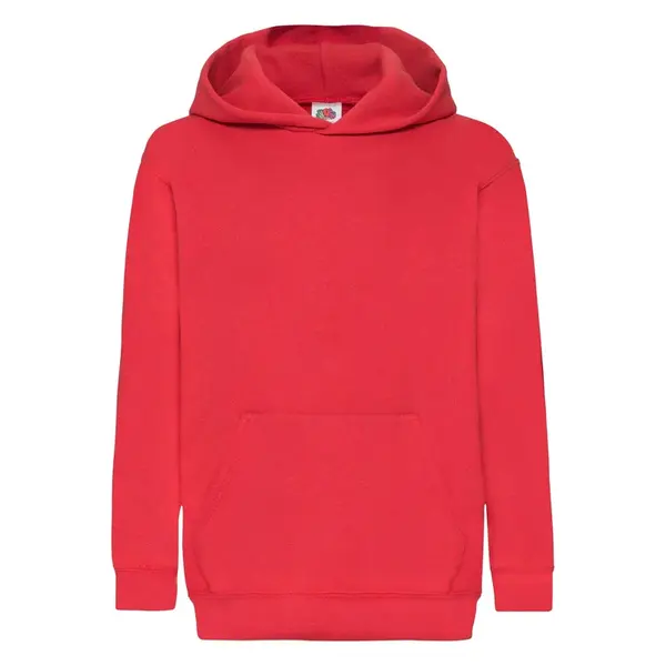 Red children's sweatshirt Classic kangaroo Fruit of the Loom