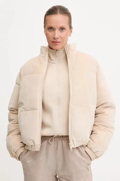 Bunda Guess COUTURE béžová farba, zimná, V4BL03 K0232