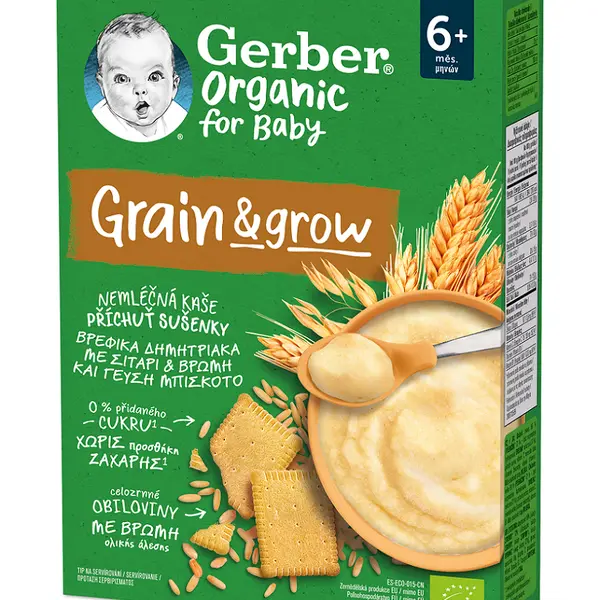 GERBER Organic nemléčná kaše s příchutí sušenky 200 g