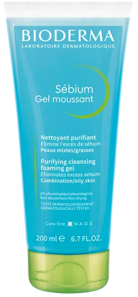 BIODERMA Sébium Gel moussant jemný čisticí gel pro smíšenou a mastnou pleť 200 ml