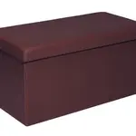 Obdélný taburet Rico, hnědá ekokůže