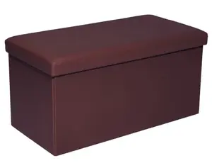 Obdélný taburet Rico, hnědá ekokůže