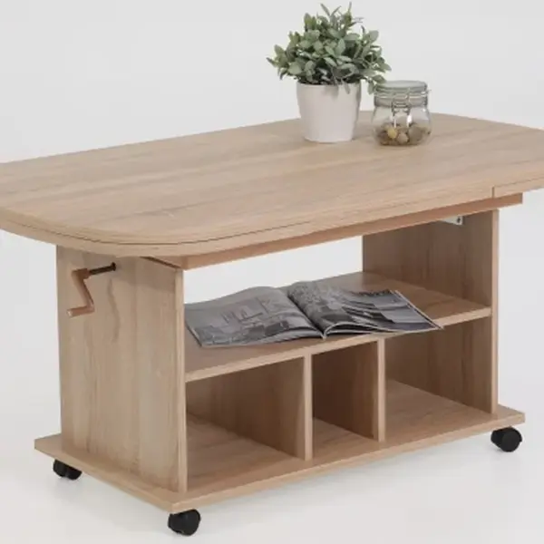 Nastavitelný konferenční stolek Babsi, dub sonoma