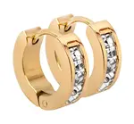 Troli Pozlacené ocelové náušnice kroužky s krystaly