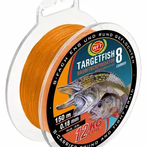 Wft splétaná šňůra tf8 raubfisch predator oranžová 150 m - 0,18 mm 13 kg