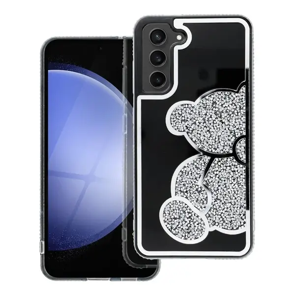 Zadní kryt TEDDY BEAR Case pro Samsun Galaxy S22, stříbrná