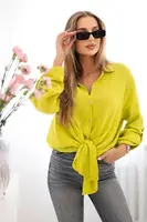 Kesi Włoski Bavlněná mušelínová košile kiwi