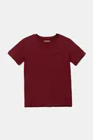 Dětské bavlněné tričko Guess vínová barva, s aplikací, L5YI39 K8HM4