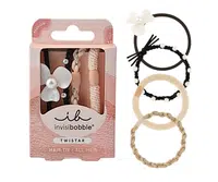 Sada ozdobných gumiček do vlasů Invisibobble Twistar Flower Pearl - 4 ks + dárek zdarma