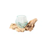 Ambia Home VÁZA, dřevo, sklo, 8 cm